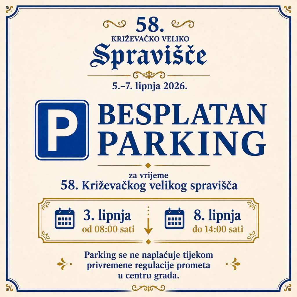 Besplatan parking za vrijeme 58. Križevačkog velikog spravišča